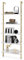 HOMASIS Leiterregal mit 5 Ebenen, Wandregal mit Metallrahmen, Wandmontage Bücherregal Standregal Lagerregal Büroregal, Aufbewahungsregal für Wohnzimmer Zuhause Büro, 61 x 30 x 183 cm (Weiß)