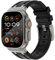 KADES Cinturino da uomo in gomma siliconica liquida di lusso per iWatch Ultra 2/Ultra/SE/Series 10 9 8 7 6 5 4 3 2 1, titanio, nero