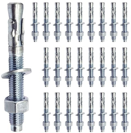 Tasselli a cuneo in acciaio inox da 5/16 x 2-3/4, 26 pezzi, M8 x 70 mm, resistenti, tasselli di fissaggio per calcestruzzo