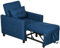 HOMCOM Single Sofa Bed, Pull Out Chair Bed, Convertible Sleeper Chair with Adjustable Backrest, Pillow, Side Pockets for Home Office, Bedroom, Living Room, Blue