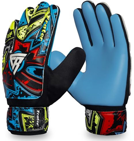 Being fit Profi-Torwarthandschuhe in 6 Farben - 4mm Latex für Kinder ab 4 Jahren bis Erwachsene - Hoher Schutz & Einzigartiges Design (Blau, Größe 7 geeignet für Erwachsene)