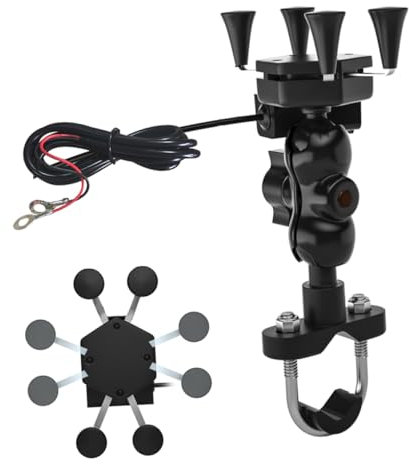 Gadpiparty Support De Téléphone Électrique pour Support De Navigation x avec Chargeur USB Étanche pour Guidon De