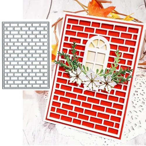 Fclily@JJ, Haus-Stanzformen aus Metall mit quadratischem Rahmen, Frühlingsblume, quadratischer Rahmen, Stanzschablonen für DIY-Einladungskarten, Scrapbooking, Alben, dekorative Prägepapier-Stanzformen