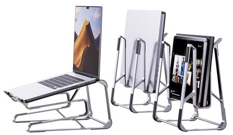 BAEVA Support Ordinateur Portable Vertical, Rehausseur PC Portable, Laptop Stand, Organisateur de Bureau, Compatible avec MacBook, Dell, Lenovo, HP, ASUS, iPad
