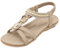 Lufebut Sandali bassi Donna Estate Bohemia Scarpe Infradito Casual Tacco Piatto da Spiaggia con Morbido e Confortevole (Beige, 38 EU)