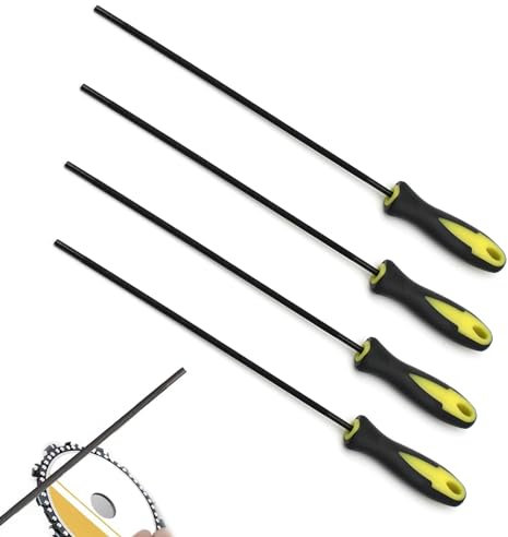 Celestia 4 X 4,0 mm Lima per Motosega, Lima Rotonda, Lima per Cavallo, Supporto per Motosega, per Motosega Con Manico, Comodo da Tenere, Affilatore Catena Motosega, Lima Affila Catena Motosega 4mm