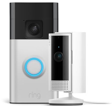 Ring videotimbre con batería (Battery Video Doorbell) + Cámara interior (Indoor Camera, 2.ª gen.) | instalación fácil por cuenta propia (5 min) | 30 días gratis de Ring Home