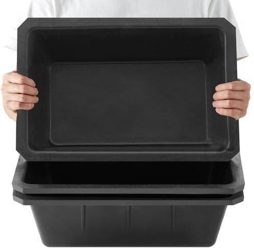 Sadnyy 3 Pcs Rubber Feeder Pan, Horse Feed Bucket Rubber Feed Pan Large Utility Heavy Duty Horse Trough Feeder for Goats Horses Livestock Animal Feeding (10.56 Qt/ 2.5 Gallon)