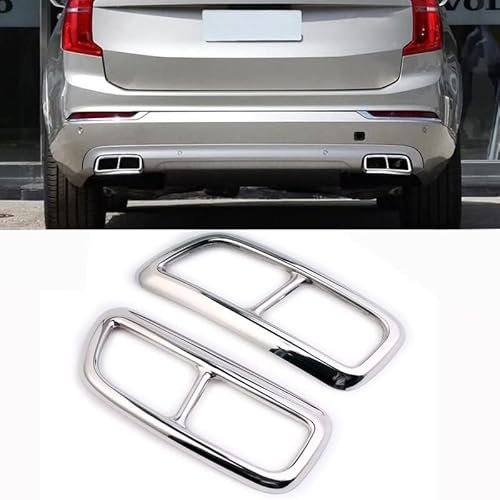 ALaaaaL Auspuffblenden Für Volvo XC90 XC 90 2016 2017 2018 2019 2020,Auto Auspuff Schwanz Throat Rahmen Dekoration Abdeckung Aufkleber Trim Autoteile