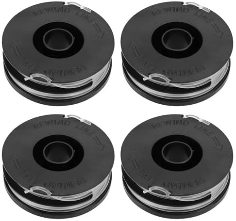 ECSiNG 4Pcs Spool and Trimmer Line Compatible with Spear & Jackson Grass Strimmer Trimmer S6030ET Autofeed Spools Replacement Grass Trimmer String Trimmers Refills