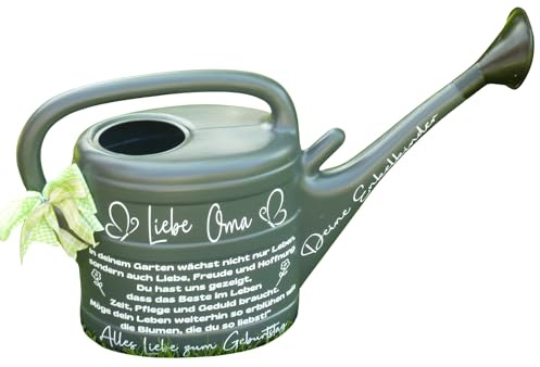 Oma und Opa Geschenk Gießkanne personalisierbar für alle Anlässe 10 L, nützliche Geschenkidee für Gartenliebhaber mit grünem Daumen
