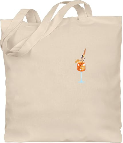 Baumwolltasche - Party & Alkohol Damen - Aperol Spritz | Italy | Italien | Malle | Aperoli | Fasching | Karneval - Unisize - Naturweiß - stofftasche sauf glas tasche mit alki saufen trinken