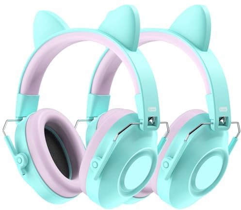 Dr.meter Noise Cancelling Headphones for Kids, SNR 32dB Noise Reduction Safety Ear Muffs for Autism Sensory, Hearing Protection for Monster Jam, Airplane, Firework Show with DIY Stickers -2Pack