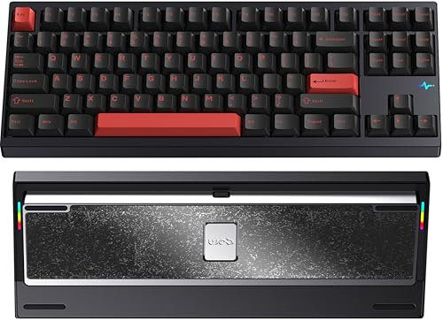 WOBKEY Crush 80 Reboot CNC Aluminium 5-Sekunden-Schnellverschluss, Dreifach-Verbindungsmodi, Mechanische Tastatur mit überragender Akustik (Pro Schwarz)