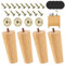 TDUNSYA 4 Stück Möbelfüße Holz Tischbeine, Schrank Beine, Holzfüße für Möbel, Möbelbeine aus Holz, Möbelbeine mit Montageplatten, Holzbeine für Möbel, für Schränke, Sofas, Tische und Stühle (12CM)