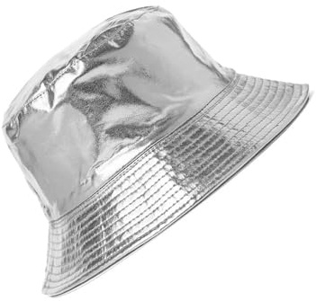 The Fancy Dress Adults Women's Bucket Hats - Unisex Trendy Metallic Shiny Printed Fisherman Outdoor Hiking Beach Sun Cap Hats UK One Size