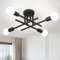 MRHYSWD 4 Lights Sputnik Ceiling Light Vintage Black Light Fittings Ceilings Industrial Semi Flush Ceiling Lights Living Room Bedroom Kitchen Hallway Lounge, Modern Chandelier, Exclude E27 Bulbs