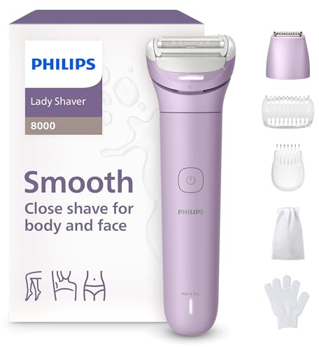 Philips Lady Shaver Series 8000 - Cordless, Wet & Dry Electric Shaver, 3-Blade Shaving System, Flexible Shaving Head, LED Light, for Legs, Body & Bikini, 100 Mins. Runtime, Model BRL149/00