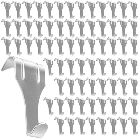 KOHAND 100 PCS Picture Rail Hooks, Silver Picture Rail Hangers, Rail Moulding Hanging Hook for Pictures Frames, Gallery Pictures, Billboards, Handbags