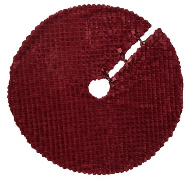 Faux Fur Diamond Tree Skirt, Burgundy, 122 cm