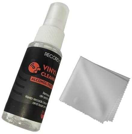 Mllepjdh Sustainable Vinyls Record Cleaner 30ml Cleaning Fluid with Microfiber Towel for Long Last Use Turntable Accessories Cleaning Kit