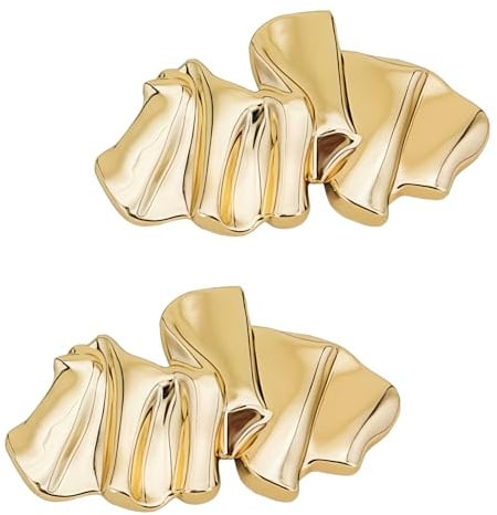 2 goldene, unregelmäßig geformte Metallbroschen, goldene Anstecknadeln für Kleidung, exquisite Broschen und Anstecknadeln, Dekorationen für Damenmode, Hochzeiten, Anzüge, Kleider, Accessoires