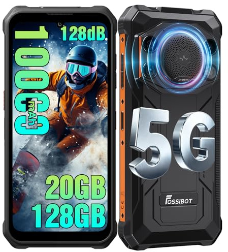 FOSSiBOT F110 Pro 5G Outdoor Handy 10000mAh, 20GB+128GB/1TB, 6.745 HD+ Display, Outdoor Smartphone Ohne Vertrag Android 15, 128dB Baustellenhandy, 50MP Kamera, Dual SIM/NFC/OTG/GPS/Face ID/IP68