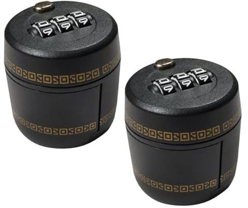 JECOMPRIS Lot de 2 Bouchons à Verrouillage pour Bouteille de Vin et Whisky, Cadenas à Combinaison 3 Chiffres, Bouchons de Liège Noirs, Accessoires de Conservation sous Vide, Verrouillage