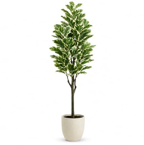 edihome, Planta Artificial Grande, Ficus Artificial 150 cm, Decorativas, Árbol, Decoración Hogar, para Interior, Oficina, Hoteles, Eventos – Planta Realista, (Ficus Lyrata, 150)