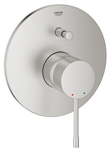 GROHE Essence, Badewannenarmatur für 2 Verbraucher (Wasserhahn für die Badewanne, automatische Umstellung: Wanne/Brause, Einhebel-Mischbatterie mit langlebiger Oberfläche), anthrazit, 19285DC1