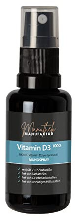 Vitamin D3 - Mundspray 1000IE hochbioaktiv - 210 Sprühstößen - Entwickelt in deutscher Apotheke - alkoholfrei geeignet für Schwangere & Kinder - Alternative zu Vitamin D3 Tropfen