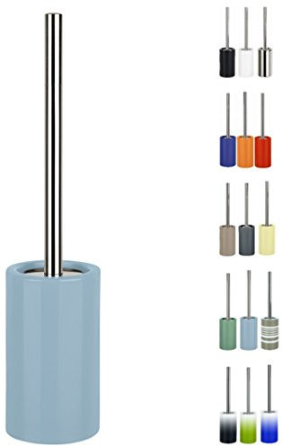 Spirella Tube Bürste Toilettenbürste Klobürste WC Garnitur aus Porzellan Hellblau, Keramik, Bleu Clair