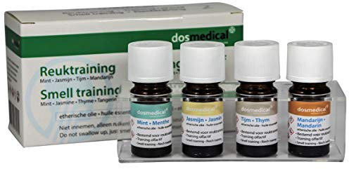 MediSense Riechtraining Set 2 mit therischen len (Minze, Jasmin, Thymian, Mandarin) - Aromatherapie-Set - l - 4 Stck