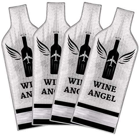 AOZITA 4 Set (8 pcs) Reusable Wine Bags for Travel, Triple Protection Luggage Leak-Proof Safety Impact Resist