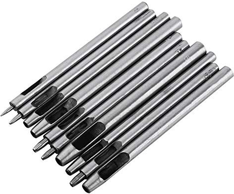 10-teiliges Stanzwerkzeug Set Leder Puncher Craft Tools Metall-Locher Kit Hohlgürtel Locher Werkzeug, 0,5-5 mm Locher