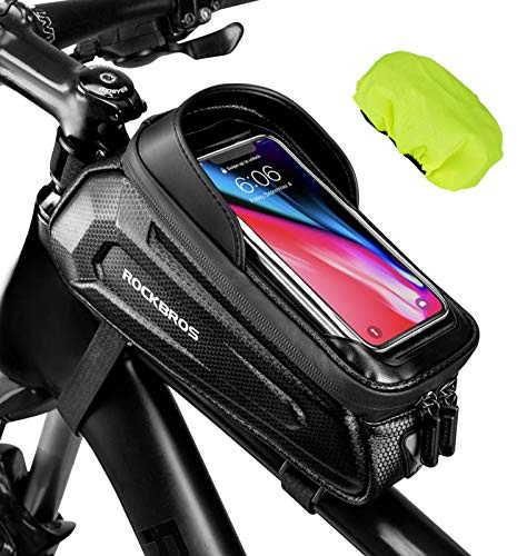 ROCKBROS Bike Phone Bag, [Oversized] EVA Waterproof Bike Top Tube Bag