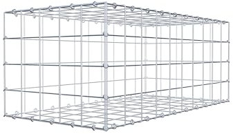 GABIONA Gabione 100 × 40 × 50 cm (L x H x T) – Steinkorb aus 4 mm Draht, Maschenweite 10 × 10 cm, C-Ring Verschluss + Gratis-Zange – ideal für Sichtschutz, Gabionenzaun, Gartenmauer und Steinkorbwand
