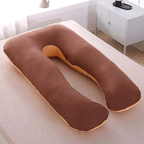 YOUCAI Schwangerschaftskissen Und Stillkissen, Multifunktionales Ganzkörper-Stützkissen Für Mutterschaft Zum Schlafen Und Stillen Baby Mit Abnehmbarem Bezug,Baumwolle-Braun3,60x110cm