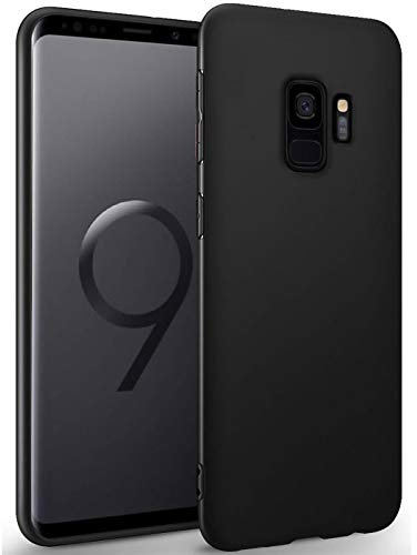Verco Kompatibel mit Samsung Galaxy S9 Hülle, Matte Rückschale Schutzhülle für Samsung S9 Case Silikon Handyhülle - Schwarz
