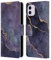 Head Case Designs Offizielle LebensArt Lila Mineralischer Marmor Leder-Wallet-Hülle Kompatibel mit Apple iPhone 11