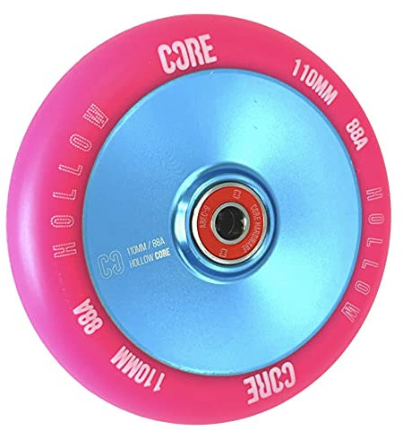 Core Hex Hollow Stunt-Scooter Rolle 110mm I Kinder I Trick I Tret I Roller I Rollen I Rad I Ersatz I Wheel (Hollow V2 Hellblau/PU Pink)