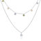 WANDA PLATA Collana Girocollo Doppia Stella e Zirconi in Argento 925 Placcato Oro, per Giovane Donna, Ragazza con Catena Regolabile in Confezione Regalo