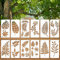 Grevosea 12 Stück Blatt Malerei Schablone Wiederverwendbare Blätter Schablone Tropische Blätterschablonen Farnblatt Monstera Palmblatt Wandschablone Blatt für DIY Basteln Wand Dekoration(15X30cm)