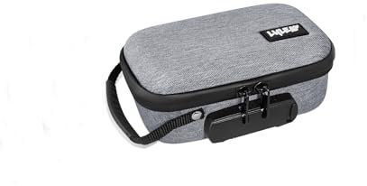LYLEAF Smell Proof Bag Containers with Lock, Small Stash Box, Portable Hard Body Case (7 Inch Grey)