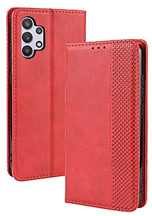 PEIYE Cover Pelle per Samsung Galaxy A13 4G (6.6), Portafoglio PU Pelle Slot Schede, Custodia Cavalletto Stile Libro Chiusura Magnetica, Flip Case -Rosso
