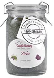 Candle Factory Baby Jumbo Duftkerze aus pflanzlichem Stearin im hitzebeständigen Glas der Marke Weck®, bis zu 24h Brennzeit, Duft: Zirbe