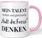 JUNIWORDS Tasse, Mein Talent, lächeln und gleichzeitig Halt die Fresse Denken, Rosa (1006921)