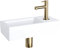 Differnz Helios Waschbecken klein, Handwaschbecken Keramik Weiß, Gold Armaturen Wasserhahn Rechts, Waschtisch, Warm- und Kaltwasserhahn – 37.5 x 18 x 9.5 cm