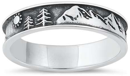 Joyara Sterling Silber 925 Berge & Baum Ring