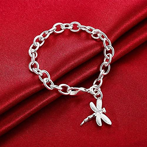 OBCPD Zirkon Libelle Anhänger 925 Sterling Silber Armband für Frau Hochzeitsschmuck